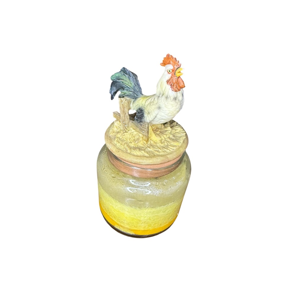 Candle with Rooster Lid - Farmhouse Kitchen Decor